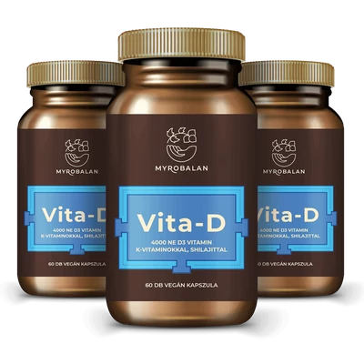 Vita-D K1+K2 vitaminokkal és shilajittal - 4000NE - 3 doboz