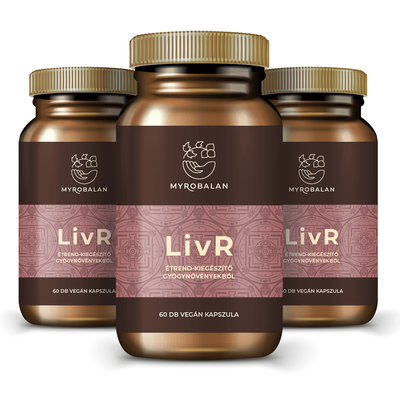 LivR májtisztító- és regeneráló kapszula gyógynövényekből - 3 doboz