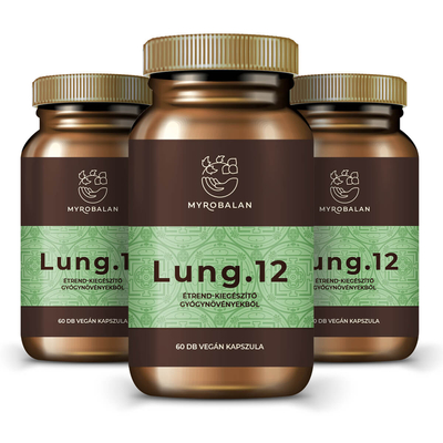 Lung.12 tüdőerősítő és tüdőtisztító gyógynövény-komplex csomagban 10% kedvezménnyel