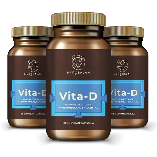 Vita-D K1+K2 vitaminokkal és shilajittal - 4000NE - 3 doboz